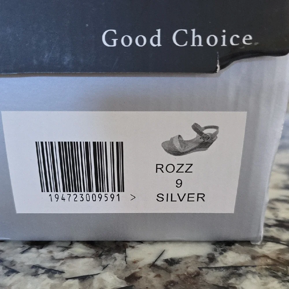 Good Chic Silver and Tan Women's Sandals - Picture 2 of 8